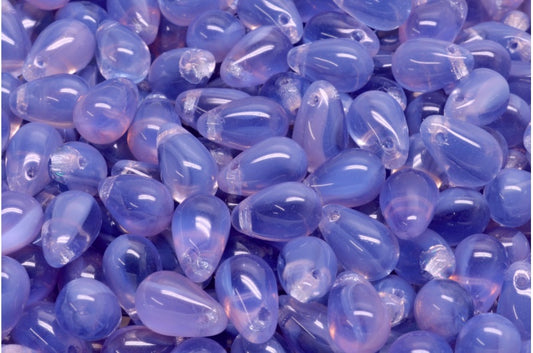 Drop Beads, Transparent Light Amethyst Transparent Blue (21000-30020), Glass, Czech Republic