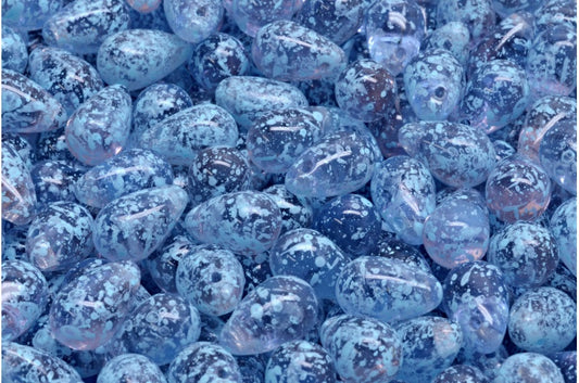 Drop Beads, Transparent Pink Transparent Blue 94308 (70100-30040-94308), Glass, Czech Republic