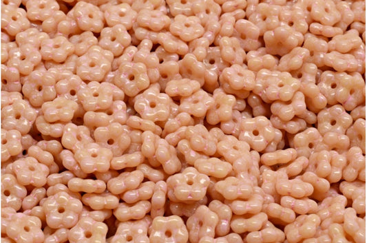 Forget Me Not Beads, Beige Warm Purple Spotted (13020-33304), Glass, Czech Republic