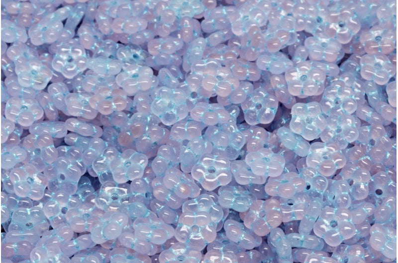 Forget Me Not Beads, R0231 Light Blue Lined (R0231-54308), Glass, Czech Republic