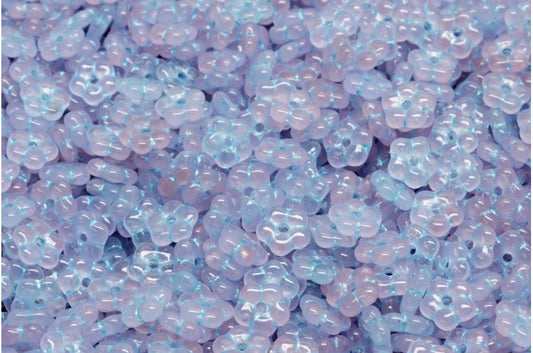 Forget Me Not Beads, R0231 Light Blue Lined (R0231-54308), Glass, Czech Republic