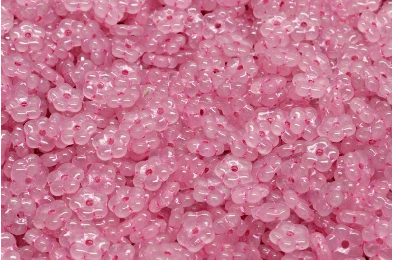 Forget Me Not Beads, R0231 Pink Lined (R0231-54321), Glass, Czech Republic