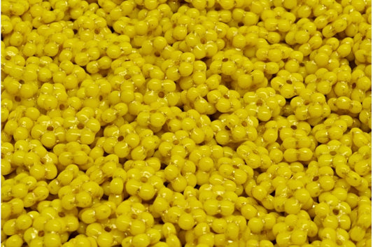 Forget Me Not Beads, Yellow Gold Lined (83120-54302), Glass, Czech Republic