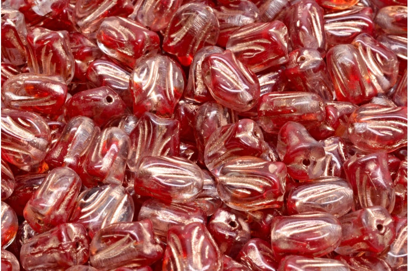 Mini Tulip Beads, 97008 Copper Lined (97008-54318), Glass, Czech Republic