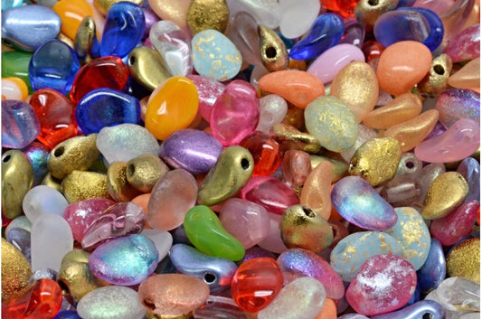 Tulip Petal Beads, 1 Mixed Colors (00001-mix), Glass, Czech Republic