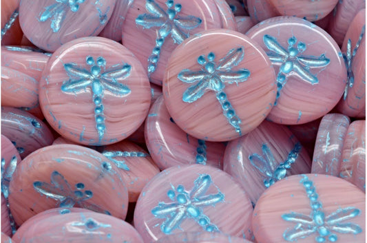 Drop Beads, R2711 Light Blue Lined (R2711-54308), Glass, Czech Republic