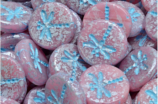 Drop Beads, R2711 Light Blue Lined Silver Splash (R2711-54308-94400), Glass, Czech Republic