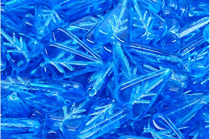 Drop Beads, Transparent Aqua Light Blue Lined (60040-54308), Glass, Czech Republic