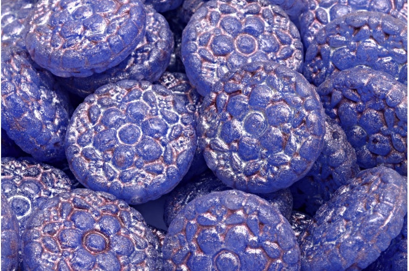 Spring Flower Round Beads, R0332 E4301 Light Fuchsia Pink (R0332-E4301-34306), Glass, Czech Republic