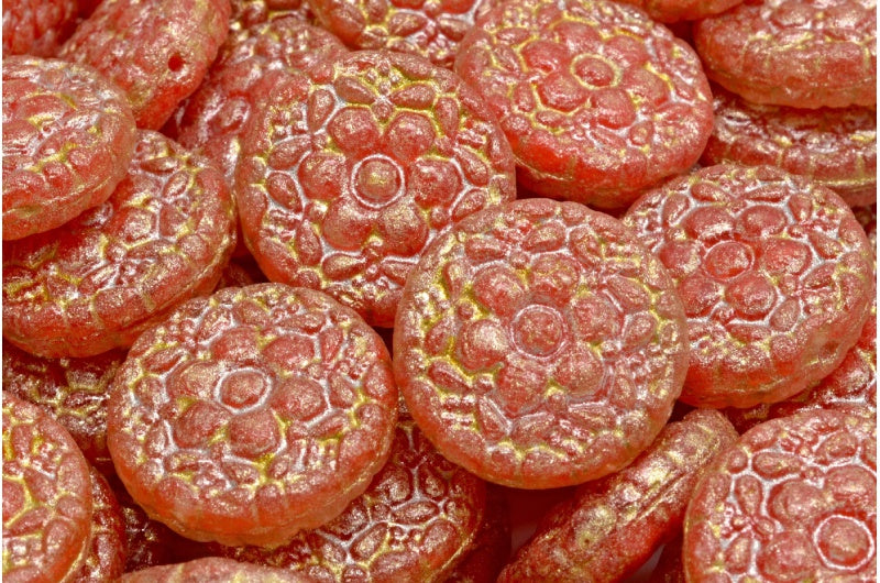 春之花圆形珠, R0932 F4301 浅黄色 (R0932-F4301-34302), 玻璃, 捷克共和国