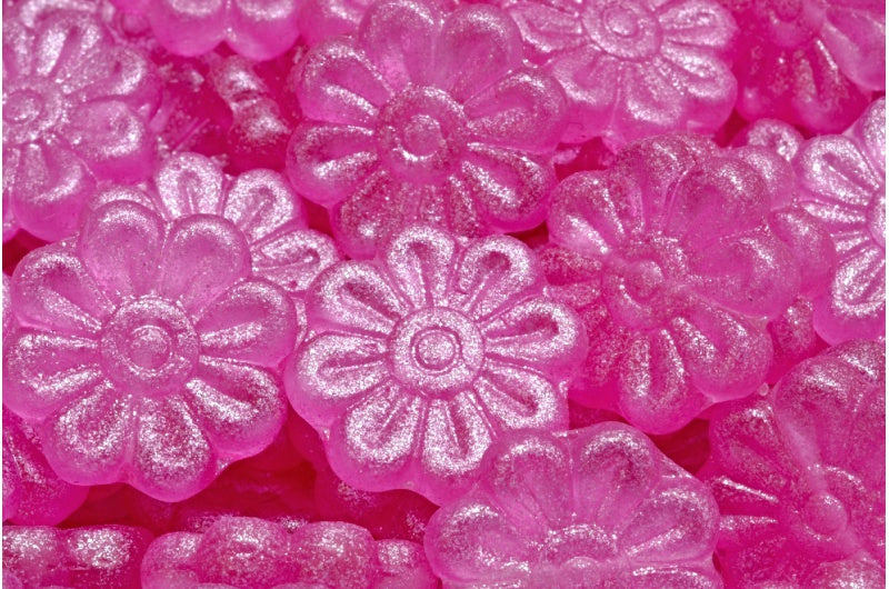 Daisy Flower Bead, Crystal Pink (00030-542002), Glass, Czech Republic