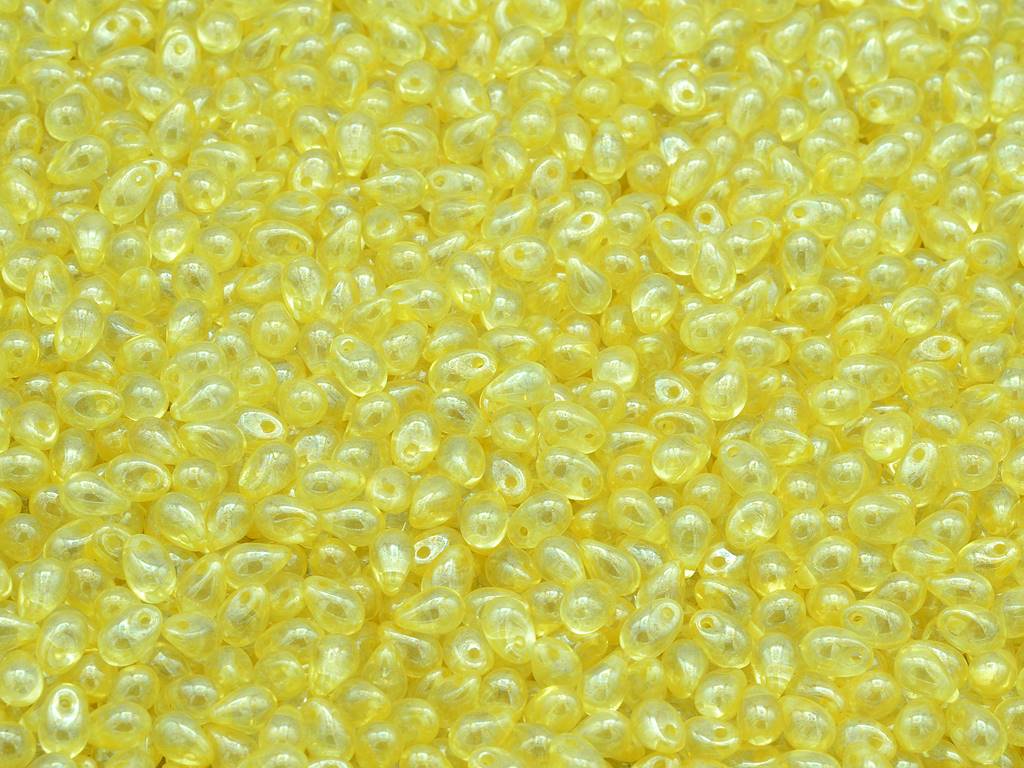 Drop Beads, Crystal Luster Yellow Full Coated (00030-14483), Glass, Czech Republic