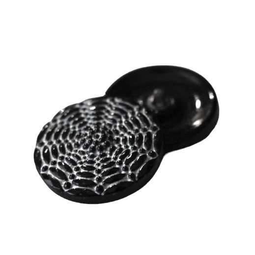 1 件手绘玻璃纽扣，带装饰，8 号（18 毫米），玻璃，捷克共和国