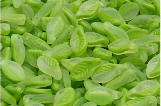 Bay Leaf Beads, Opaque Green Matte (56018-84110), Glass, Czech Republic