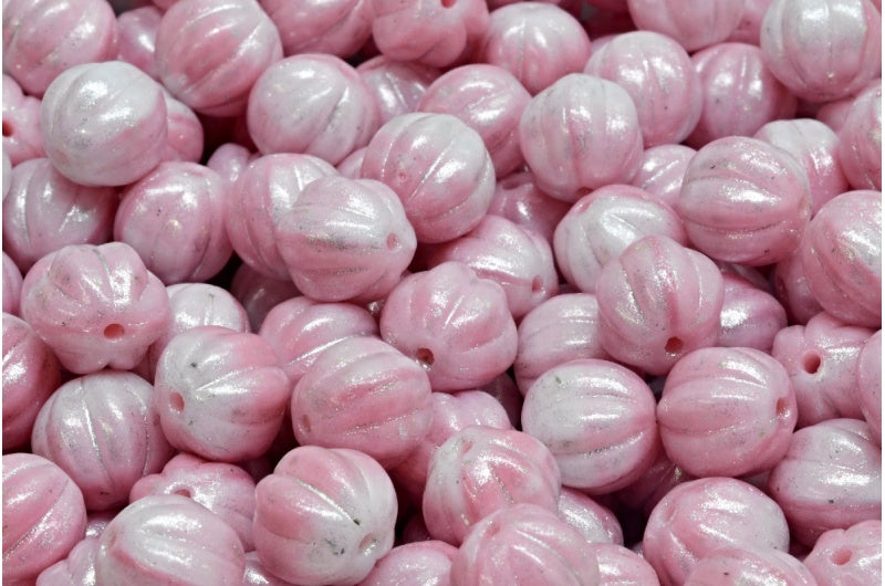 Melon Beads, Pink F4301 (07724-F4301), Glass, Czech Republic