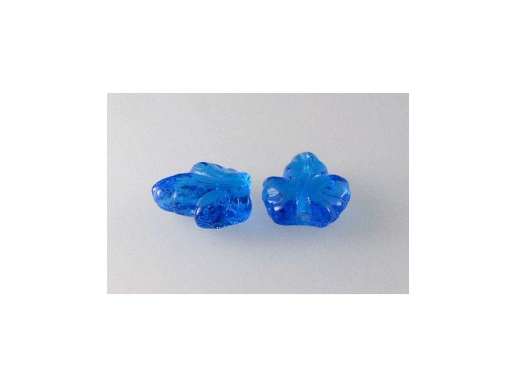 OUTLET 10 grams Grape Leaf Beads, Transparent Aqua (60310), Glass, Czech Republic