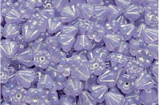 Bell Flower Beads, 22310 Silver Lined (22310-54301), Glass, Czech Republic