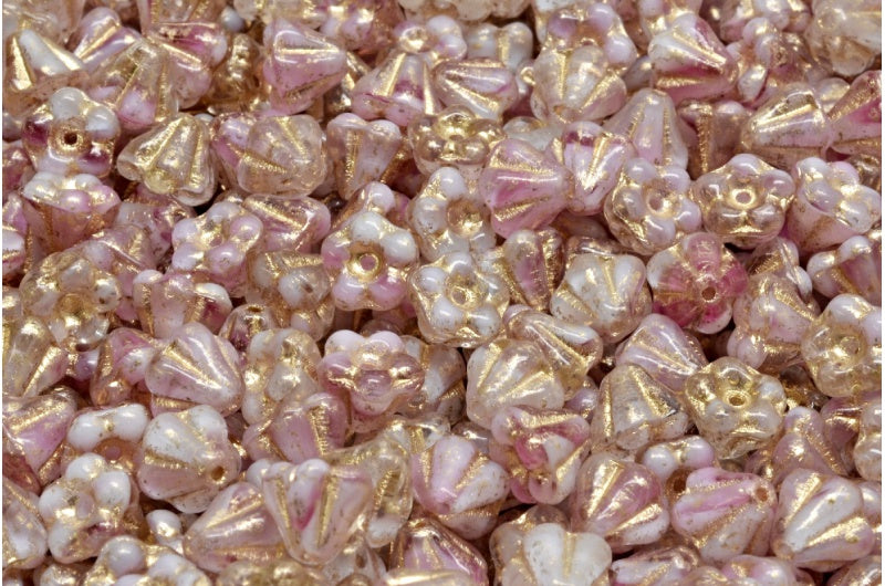 风铃花珠，75016 金线（75016-54302），玻璃，捷克共和国