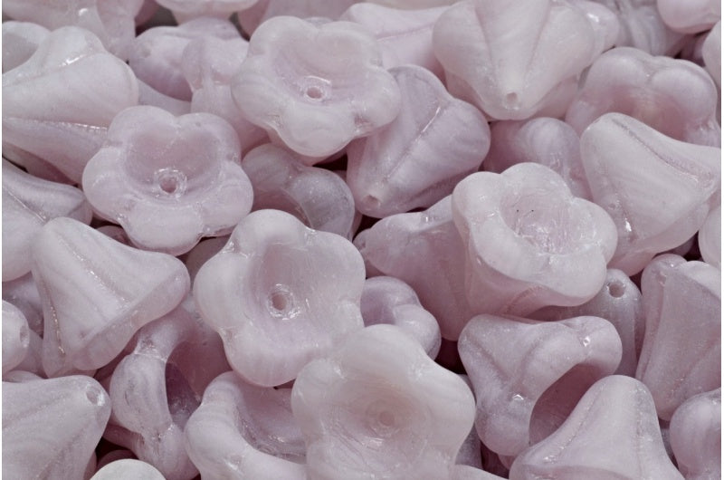 Bell Flower Beads, Violet Matte (R0240-84110), Glass, Czech Republic