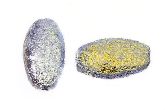 Oval Beads, Crystal Etched Volcano (00030-LEPT-28001), Glass, Czech Republic