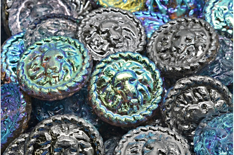 狮头硬币珠，水晶 98537 (00030-98537)，玻璃，捷克共和国