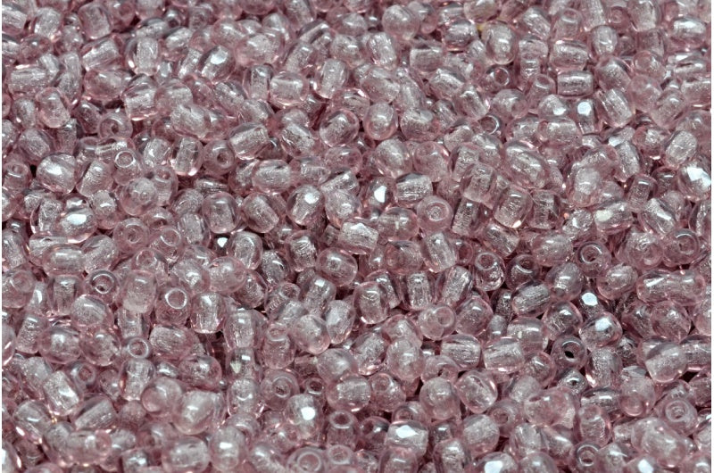 Faceted Round Fire Polished Beads, Transparent Light Amethyst (20040), Glass, Czech Republic