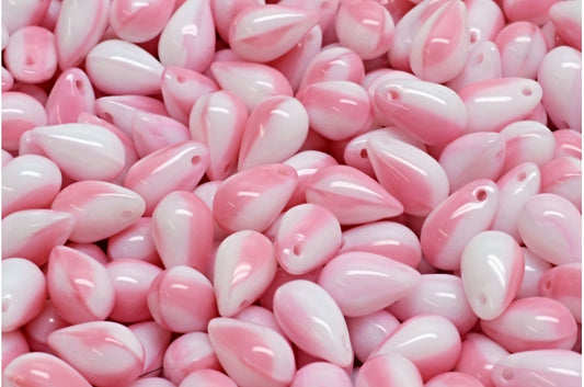 Drop Beads, Pink Silk (07724), Glass, Czech Republic