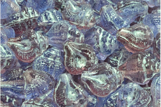 骨螺珠，透明浅紫晶透明蓝43801 (20030-30020-43801)，玻璃，捷克共和国