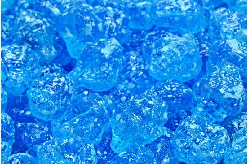 Murex Shell Beads, Transparent Aqua 94308 (60020-94308), Glass, Czech Republic