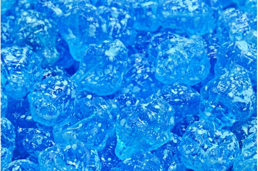 Murex Shell Beads, Transparent Aqua 94308 (60020-94308), Glass, Czech Republic