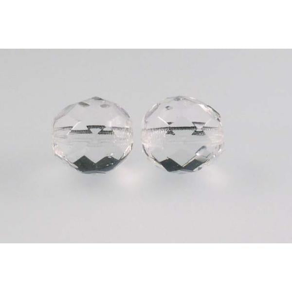 多面圆形火抛光珠，水晶（00030），玻璃，捷克共和国