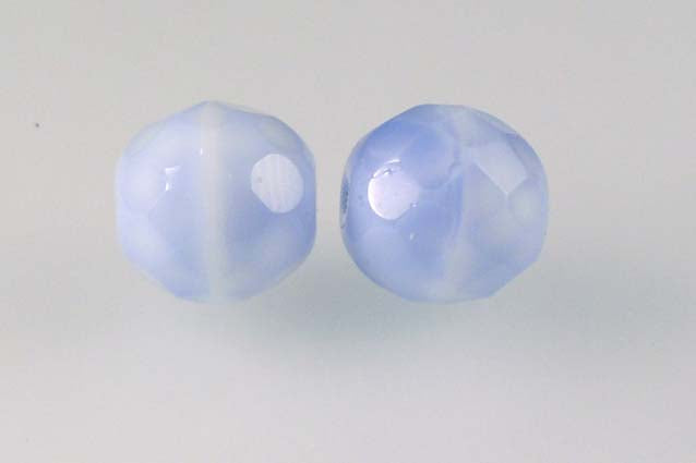 Fire Polished Faceted Beads Round 10 mm, Light Sky Blue (7314), Bohemia Crystal Glass, Czechia 15119001