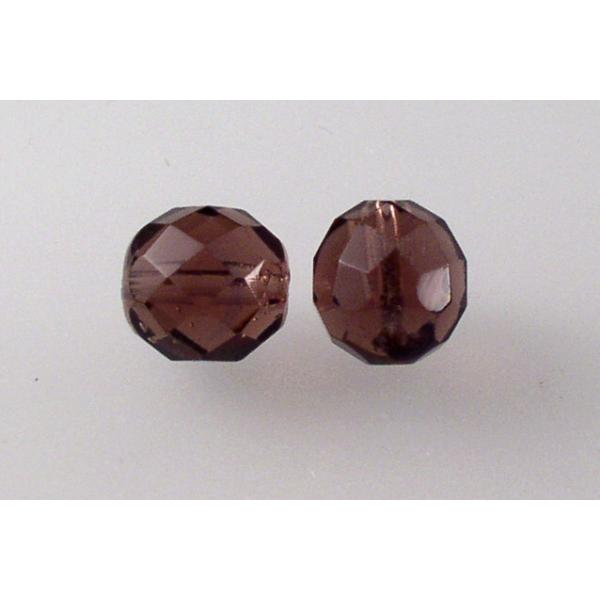 Faceted Round Fire Polished Beads, Amethyst (20060), Glass, Czech Republic