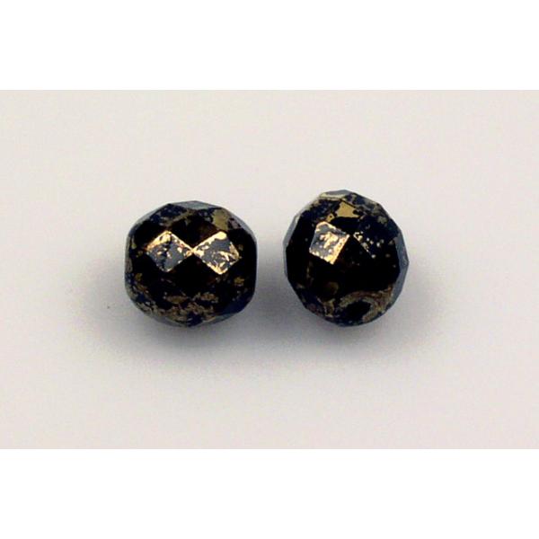 Fire Polished Faceted Beads Round 10 mm, Black 10516 (23980-10516), Bohemia Crystal Glass, Czechia 15119001