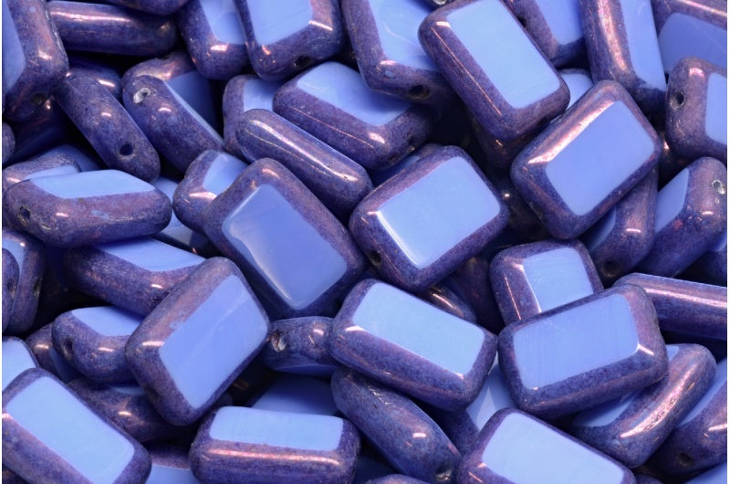 Table Cut Rectangle Beads, Opaque Blue Purple (33020-15726), Glass, Czech Republic