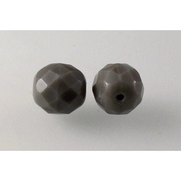 Fire Polished Faceted Beads Round 10 mm, Opaque Gray (43030), Bohemia Crystal Glass, Czechia 15119001