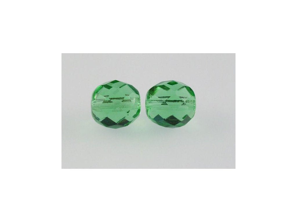 OUTLET 10 grams Faceted Round Fire Polished Beads, 10 x 10 mm, Peridot Green (50530), Glass, Czech Republic