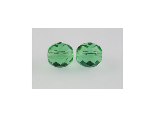 OUTLET 10 grams Faceted Round Fire Polished Beads, 10 x 10 mm, Peridot Green (50530), Glass, Czech Republic