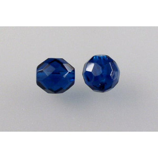 Faceted Round Fire Polished Beads, Transparent Aqua (60150), Glass, Czech Republic