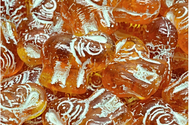 Elephant Beads, Transparent Orange 43801 (10060-43801), Glass, Czech Republic