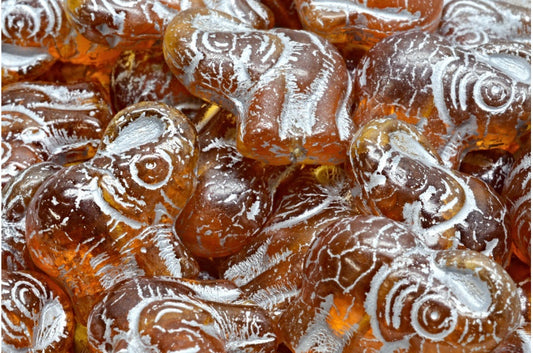 Elephant Beads, Transparent Orange Silver Lined (10060-54301), Glass, Czech Republic