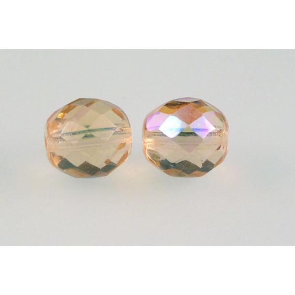 Fire Polished Faceted Beads Round 10 mm, Transparent Pink Ab (70110-28701), Bohemia Crystal Glass, Czechia 15119001