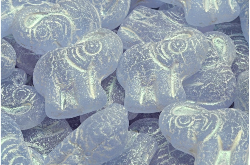 Elephant Beads, Transparent Light Amethyst Matte 43801 (20210-84100-43801), Glass, Czech Republic