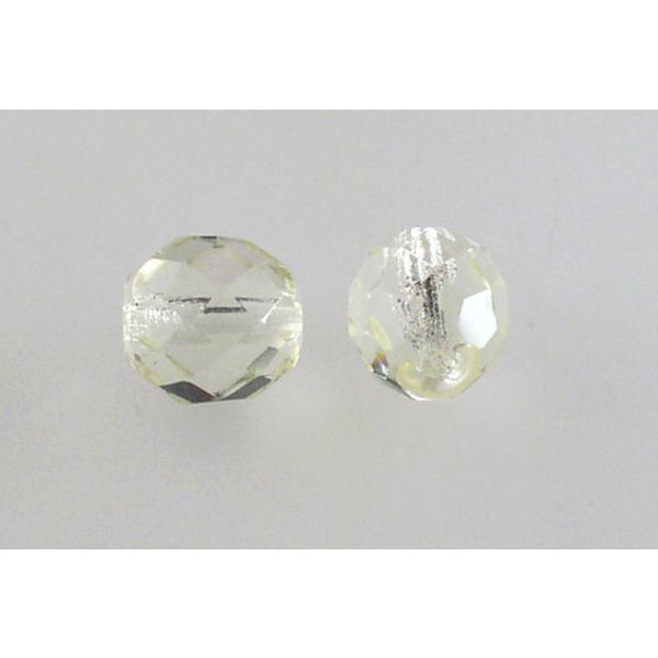 ファセット加工ビーズ ラウンド、透明イエロー（80100）、ボヘミアクリスタルガラス、チェコ共和国