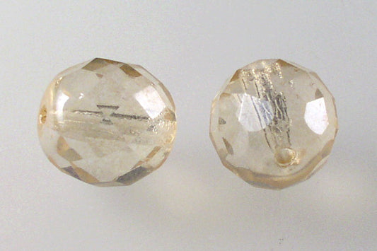 Faceted Round Fire Polished Beads, Crystal Luster Brown Full Coated (00030-14413), Glass, Czech Republic