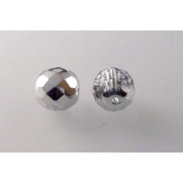 OUTLET 250g Round Faceted Fire Polished Beads, Crystal 27200 (00030-27200), Glass, Czech Republic