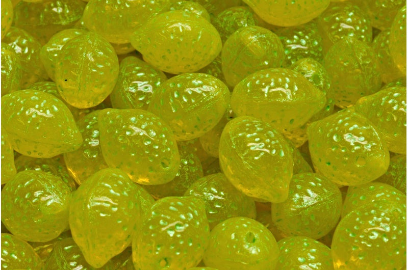 Lemon Beads, Transparent Yellow Green (80010-43813), Glass, Czech Republic