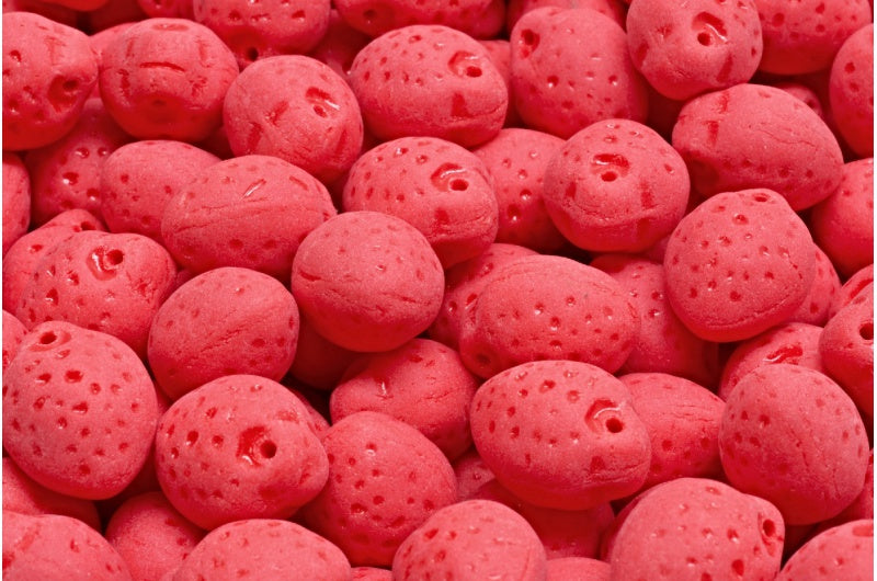 Strawberry Beads, Opaque Red Matte (93200-84100), Glass, Czech Republic