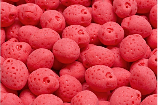 Strawberry Beads, Opaque Red Matte (93200-84100), Glass, Czech Republic