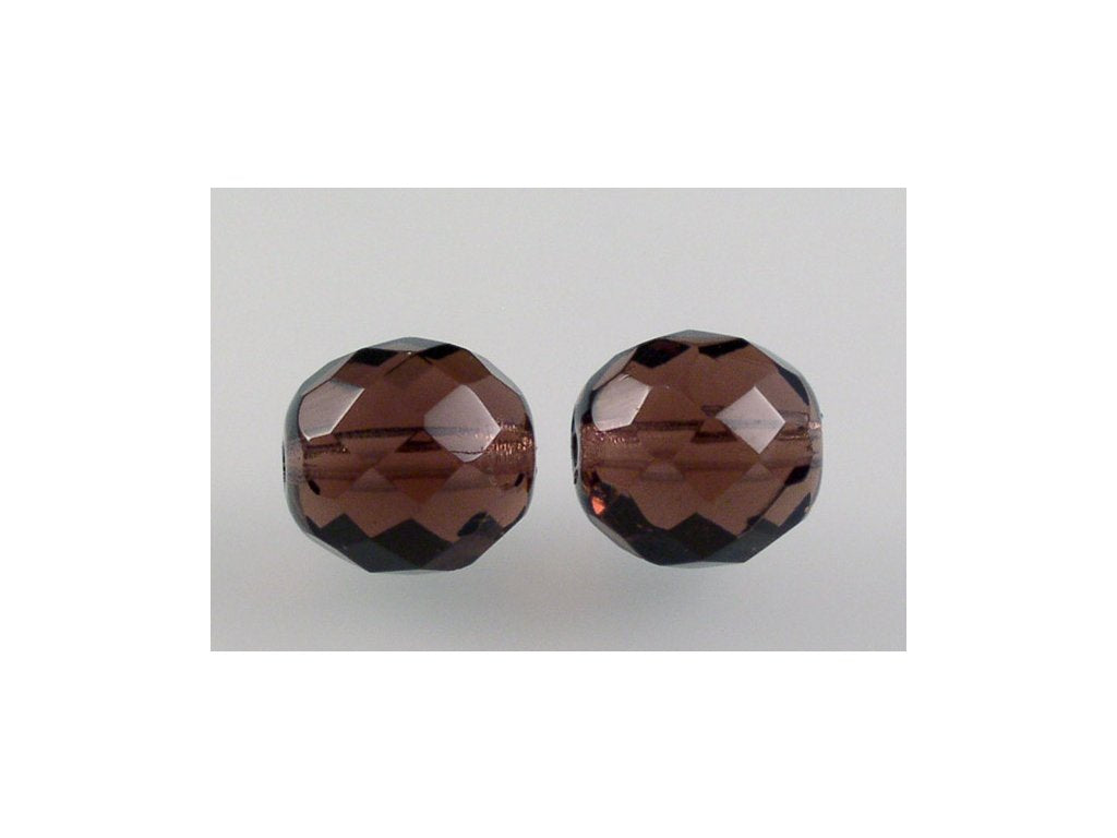 Fire Polished Faceted Beads Round Transparent Light Amethyst Glass Czech Republic